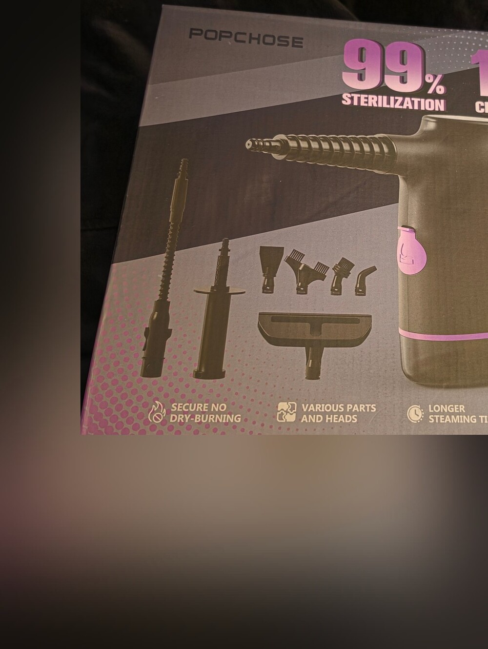 Pink & Black Handheld Steamer - Travel Fabric Steamer